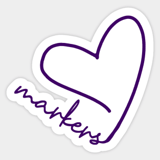 Markers Heart Logo Sticker